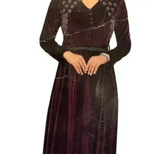 Soft and Comfortable Women's Casual Velvet Dresses - Perfect for Any Occasion - Womenswear party maxi elegant sexy lady fashion dress elegant womenswear regular valentines line long night dubai sunday green