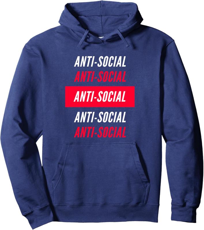 Anti Social Club Funny Introvert Men Women Pullover Hoodie