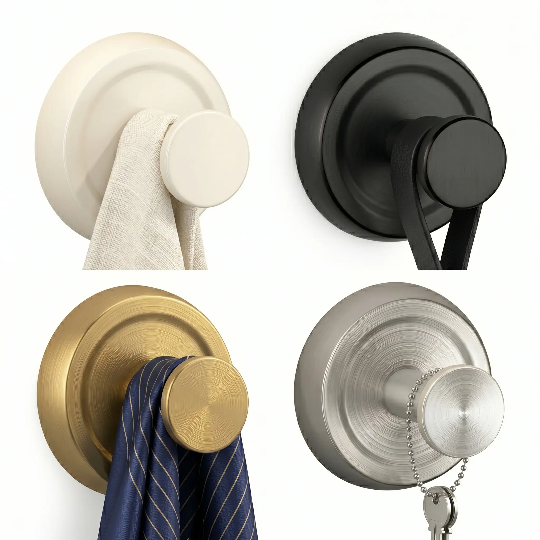 2-Pack Sturdy Stainless Steel Suction Cup Hooks, No-Drill Waterproof Reusable Damage-Free Home Organizer for Daily Indoor Use, Bathroom Accessories for Towels, Glass Door Christmas Wreaths (15 lbs Capacity), Kitchen
