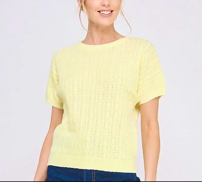 Lemon Cello Pointelle Top