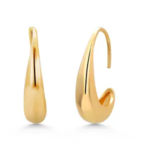 18K Gold Plated Curl Hoop Earrings, Brass Curl Hoop Earrings, Gold Plated Hoop Earrings, Silver Hoop Earrings, Thick Hoop Earrings, Hoop Earrings, Morden Hoop Earrings