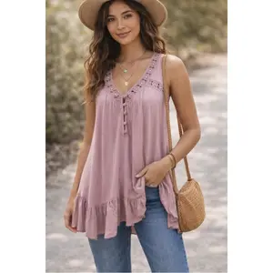 Blush Crochet Lace Babydoll Top