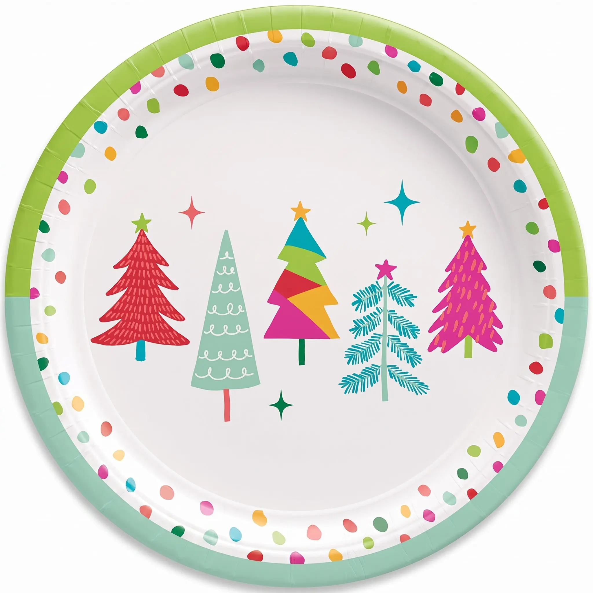 Merry Everything Christmas Paper Plates, 7-Inch, 18 Count
