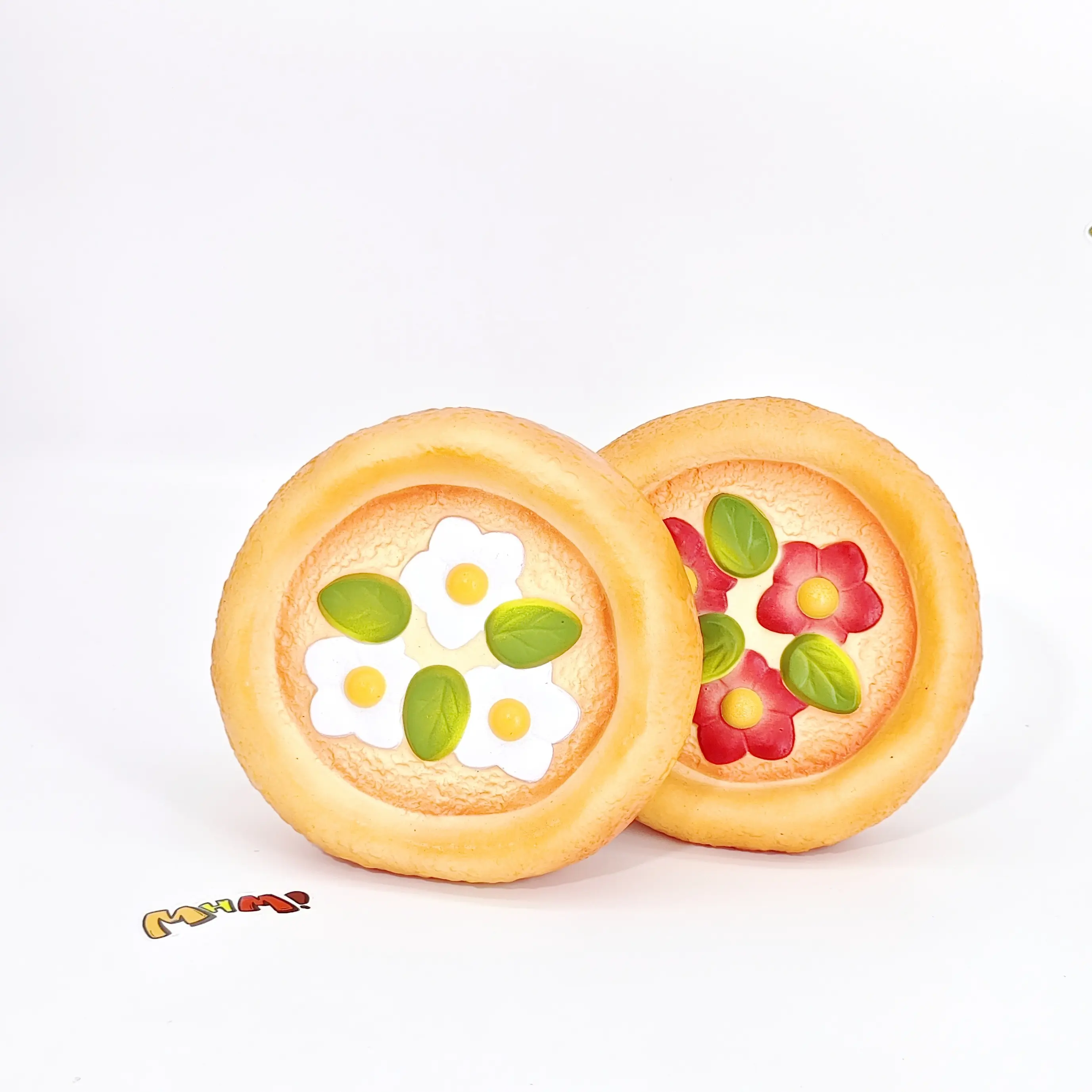 MHM Egg Flower Pizza Slow Rising Squishy Toy, Soft Food-Themed Foam Sensory Fidget Toy, Cute Gift for Adults