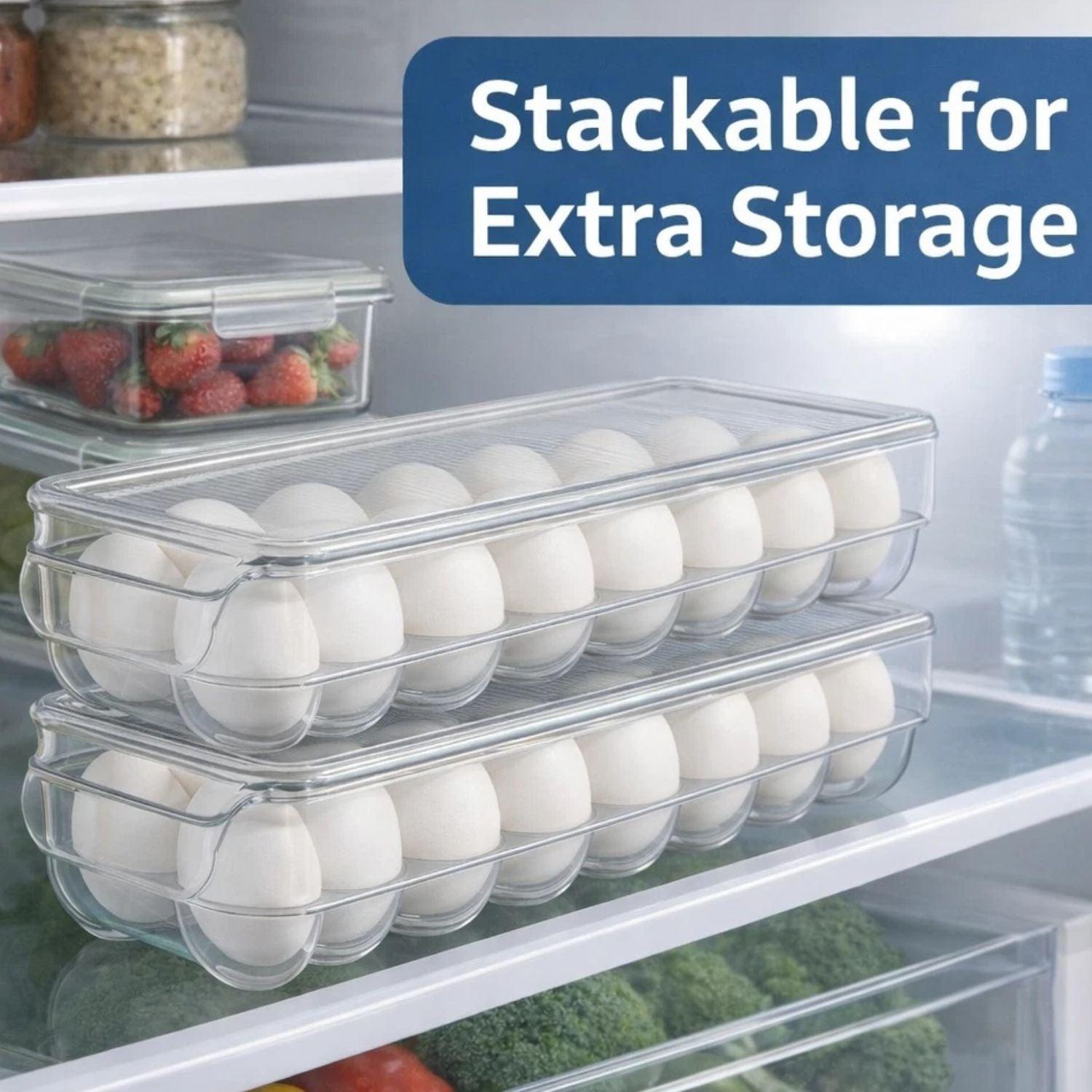 Home Collection Stackable Clear Acrylic Egg Holder with Lid