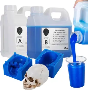 Mold Making Kit, Liquid  for Molds Making 30A  Blue, High Strength Silicon Rubber 4.4 lbs, 1:1 by Volume Ideal for Mold Casting of //Candle/Concrete/Plaster