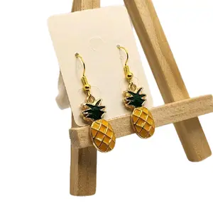 Metal Pineapple Earrings - Fun & Playful Tropical Design Hook Earrings for Everyday Wear or Special Occasions Lightweight & Durable Jewelry