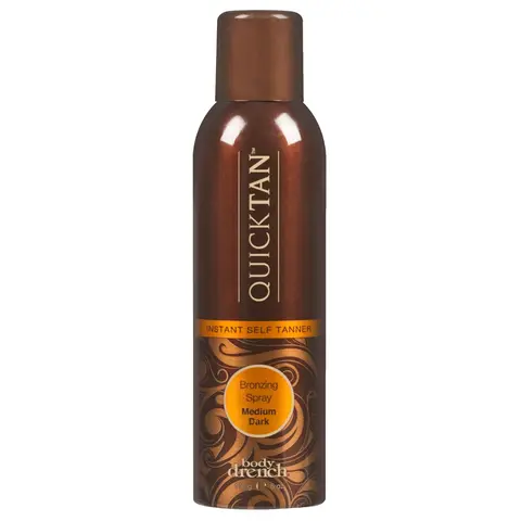 Body Drench Quick Tan Instant Self-Tanner Bronzing Spray, 6oz Medium-Dark Tinted Sunless Tanning Water, Easy Even Application, Body Care Essential for 3-5 Hours Quick Results & Natural Look