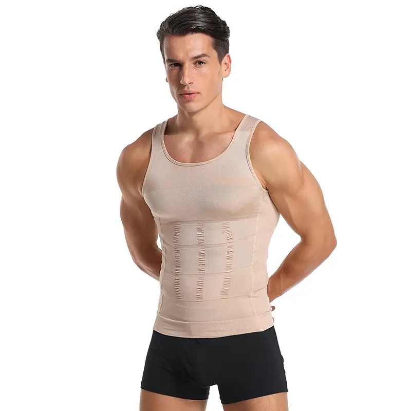 Women's Body Contouring Shapewear Tank, Ribbed Sleeveless Tummy Control Compression Top in Nylon Spandex for Casual & Gym Wear, Rib Contour Tank, Abdomen & Belly Control Compression