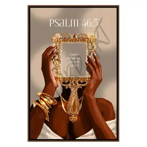 Psalm 46:5 Sard Black Wall Art Print – Inspirational Scripture Canvas Decor for Home & Office