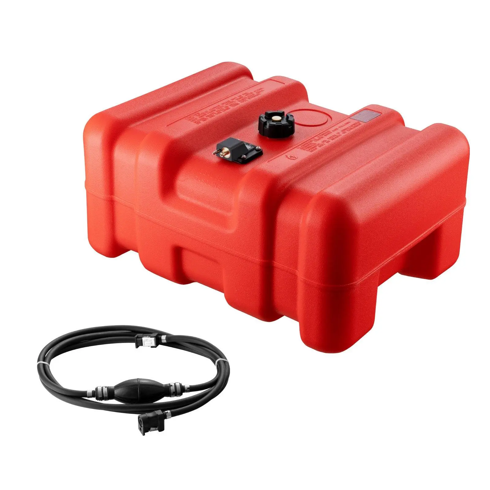 【Summerfinds】VEVOR Marine Fuel Tank, Max 14.53 Gallon/55L, Portable Boat Fuel Gas Tank for Outboard Engine Boats, Plastic Outboard Marine Boat Fuel Tank with Hose, Easy to Carry for Yacht, Fishing Boat, Deck Boat