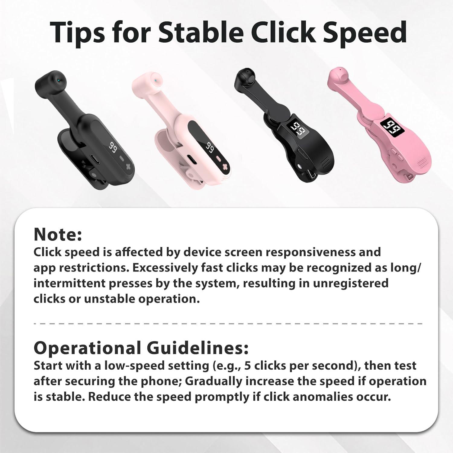 Wireless Smart Auto Tapper, Rechargeable Auto Clicker with Adjustable Speed, Universal Instant Auto Touch Device for iPhone Android, Hands-Free for Live Likes & Social Media Tasks