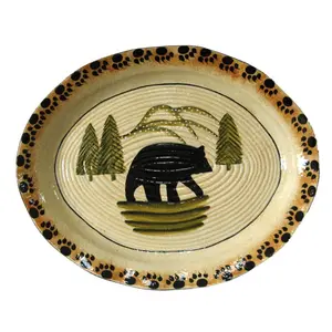 Rustic Bear Ceramic Serving Platter