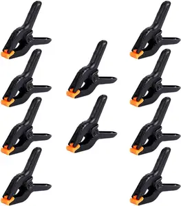 10 Packs of 3.5 inch Professional Plastic Small Spring Clamps Heavy Duty for Crafts and Backdrop Clips Clamps for Backdrop Stand,Photography, Home Improvement and so onQuesear