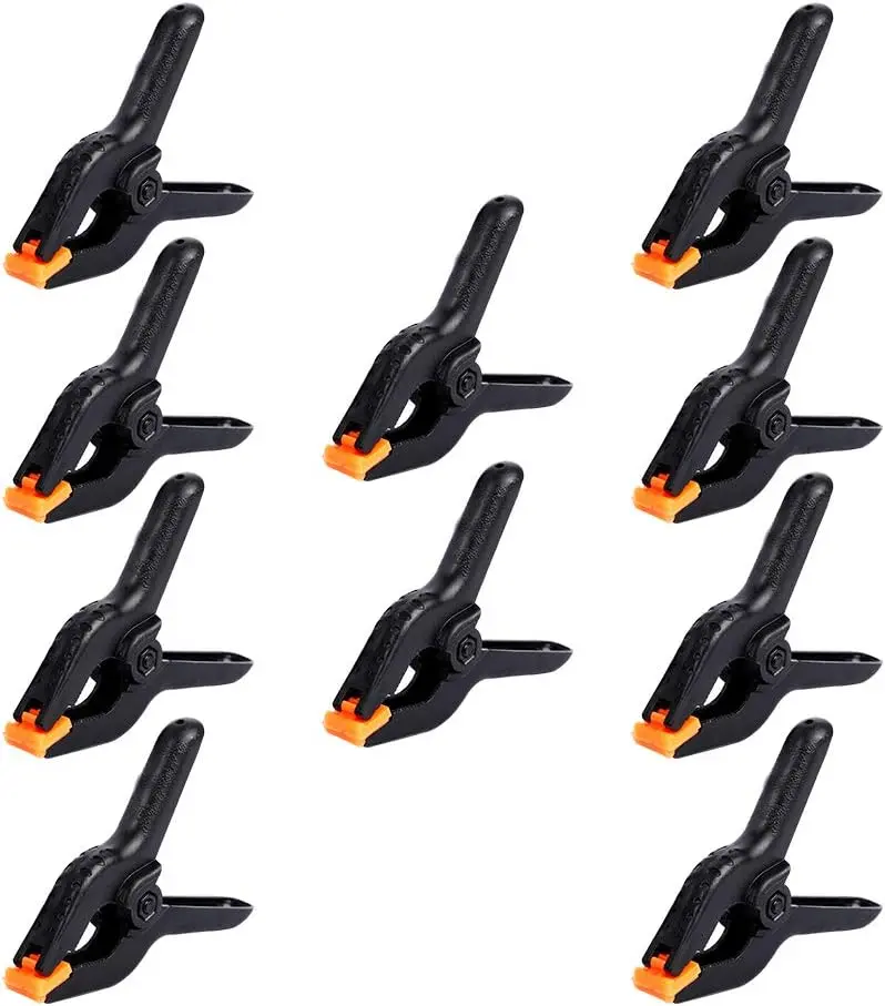 10 Packs of 3.5 inch Professional Plastic Small Spring Clamps Heavy Duty for Crafts and Backdrop Clips Clamps for Backdrop Stand,Photography, Home Improvement and so on