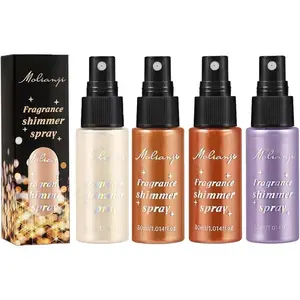 5-Piece Body Glitter Spray Kit (30ml/Each), Shiny Highlighter for Body Hair Face Clothing, Glow Illuminator, Stage Party Art Makeup Spray