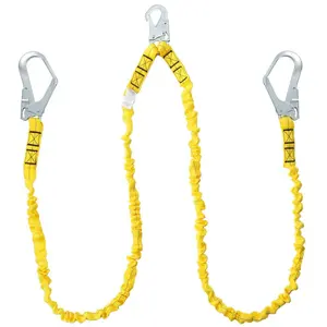 VEVOR 38mm Safety Lanyard, 6ft(1.83m) Fall Protection Lanyard with 2 Alloy Steel Snap Hooks, Retractable Safety Belt for Outdoor/Indoor Tree Climbing, 38KN Breaking Tension Lanyard, YellowVEVOR Super Brand Day