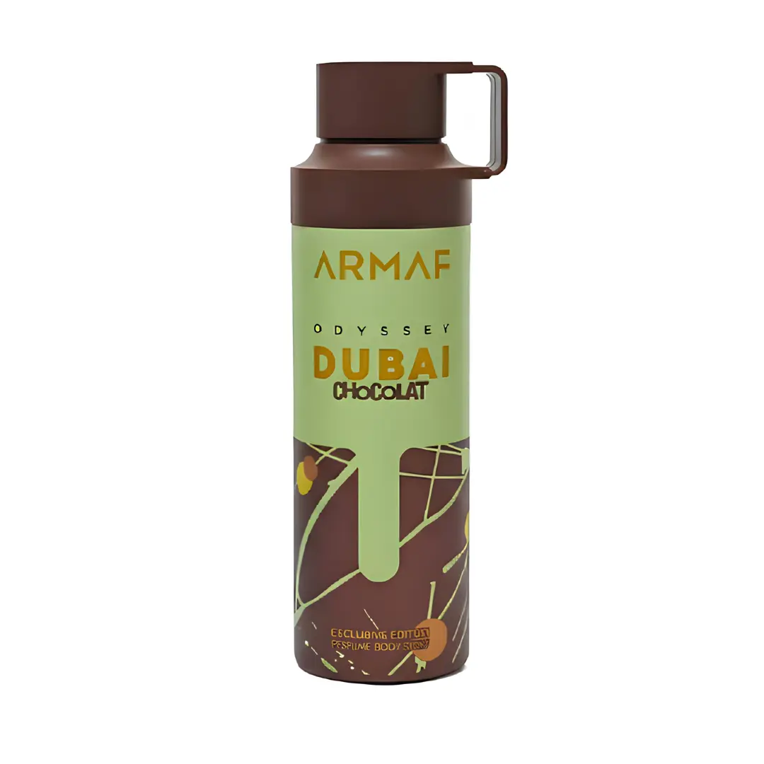 Armaf Odyssey Dubai Chocolat Gourmand Deodorant Body Spray 6.8 oz for Men | Amber Vanilla Fragrance | Coffee Chocolate Caramel