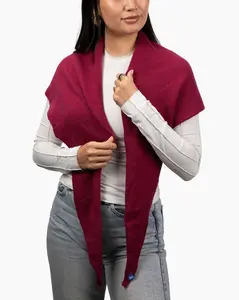 Tina Merino Cashmere Triangle Scarf in Berry