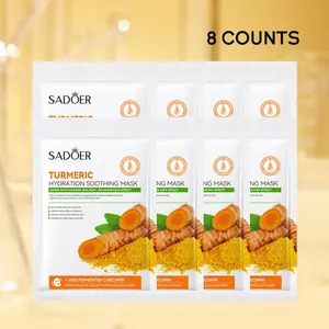 Hydrating Turmeric Essence Masks, Turmeric Face Mask, 8/16 Counts/set Moisturizing And Nourishing Masks, Delicate And Smooth Skin Care Products, Comfort Skincare Gift
