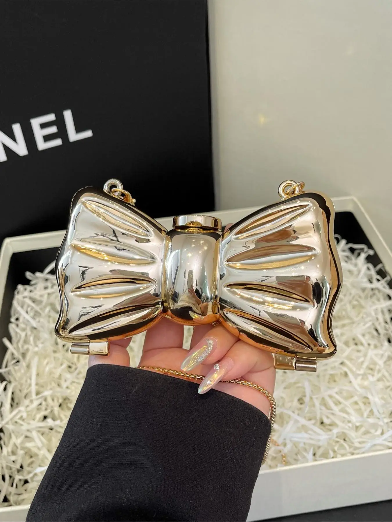 Women's Elegant Bowknot Design Mini Evening Bag, Fashionable Chain Strap Shoulder Bag for Daily Used, Casual Trendy Versatile High-quality Daily Commu