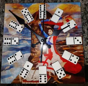 Laser Cut and Sublimation Puerto Rican Wooden Domino Clock Decor Decoration