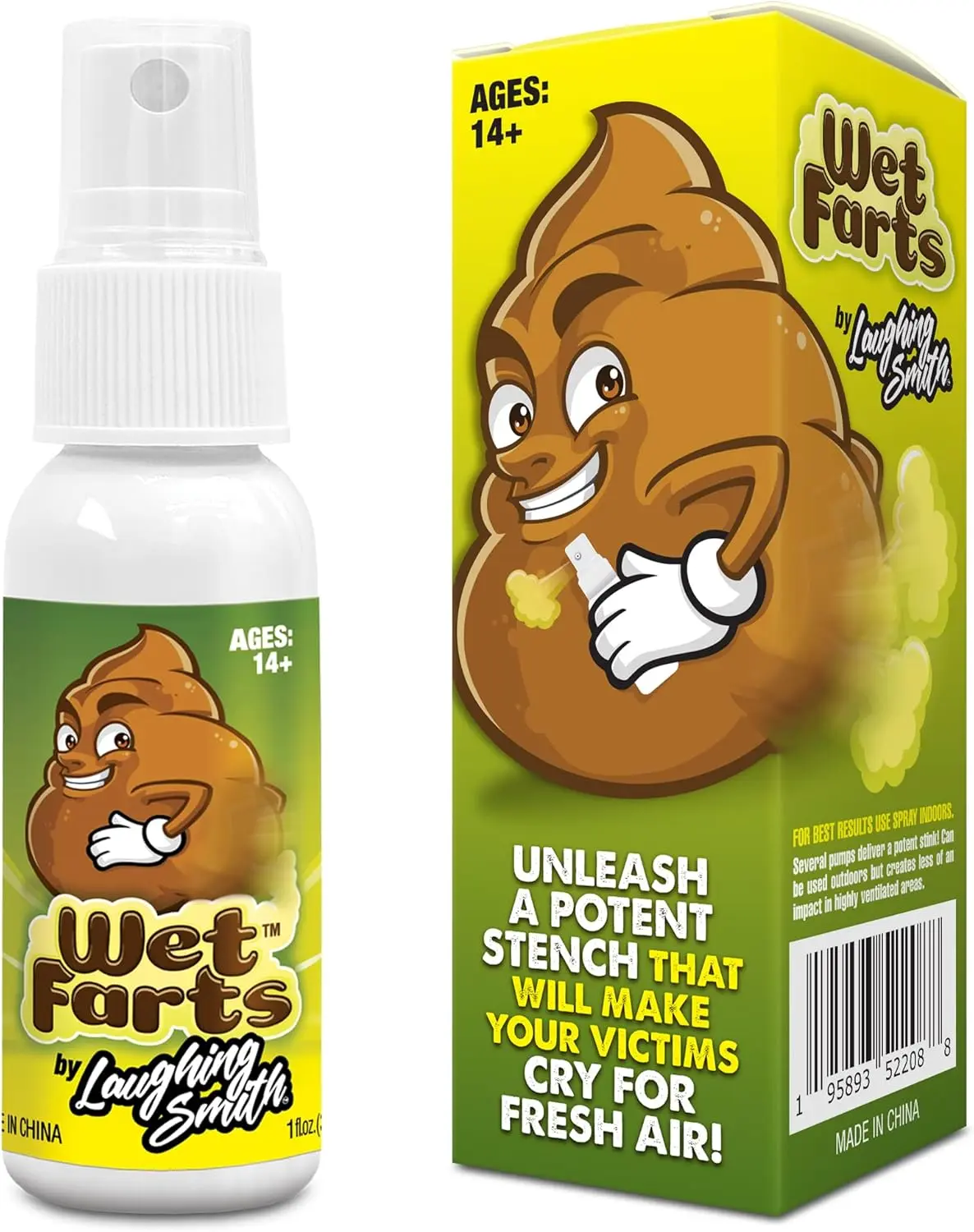 Laughing Smith Wet Fart Spray - Potent, Extra-Strong Stink Formula - Non-Toxic Prank Toy & Gag Gift Idea for Adults - Smells Like Bad Gas, Prank Gift Ideas