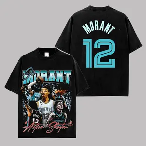 Ja Morant 12 Graphic Tee, Ja Morant Vintage Basketball T-Shirt, Retro Athlete Streetwear Shirt, Premium Cotton Fan Apparel, Basketball Star Graphic Tee, Unisex Fashion Gift for Sports Lovers