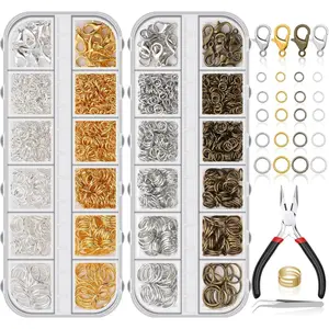 PAXCOO Jewelry Making Kit, 1260 Pcs Assorted Color Jump Rings & Lobster Clasps with Tools & Pliers for Necklace Repair