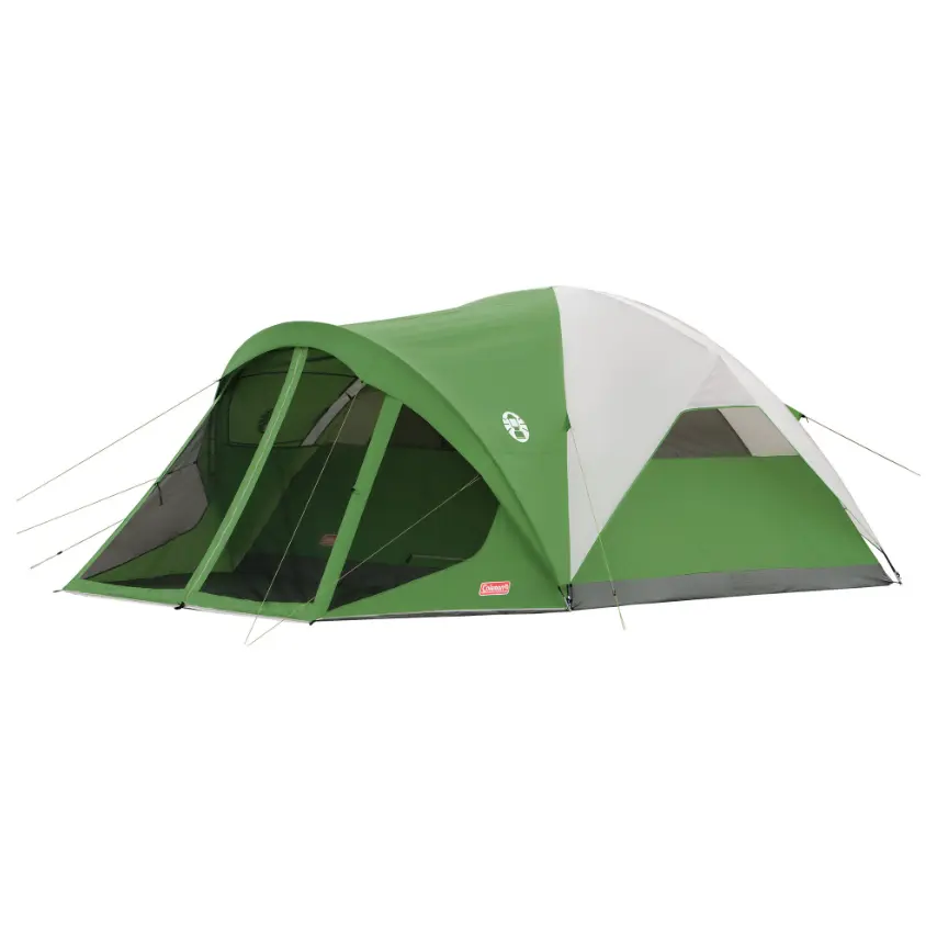 Coleman Evanston Screened 6-Person Tent, Weatherproof Family Camping Tent with Screen Room, Spacious Interior, Rainfly, Strong Frame, Easy Setup and Ventilated Design for Camping, Hiking, Outdoor Adventures and Weekend Getaways