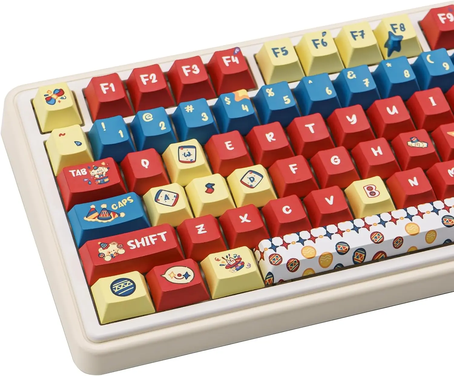 Clown Circus Themed Keycap, PBT  Dye-Sublimation Keycap Set, Keyboard Keycap for 61/68/75/84/87/89/96/98/100/104/108 Layout Keyboards, Perfect Gift for Friends, Gifts for Girlfriend, Gaming Room Accessories