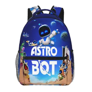 Fashion Astro Bot Backpack – Large Capacity Daily Commuter Bag for outdoor hiking and business; cartoon casual Astro Bot merch laptop daypack/school bag for women, men, and gift giving