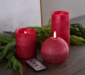 Home Reflections S/3 Flameless Pillar & Sphere Candle Set