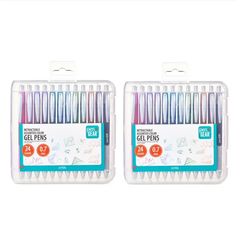 Pen + Gear Retractable 0.7mm Gel Pens – Black Ink, 2-Pack, BRAND NEW!