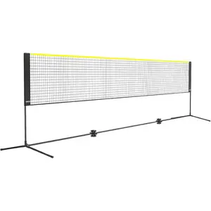 VEVOR Badminton Net, Height Adjustable Volleyball Net, Wide Foldable Pickleball Net, Portable Easy Setup Tennis Net Set with Poles, Stand and Carry Bag, for Kids Backyard Game Indoor Outdoor Use