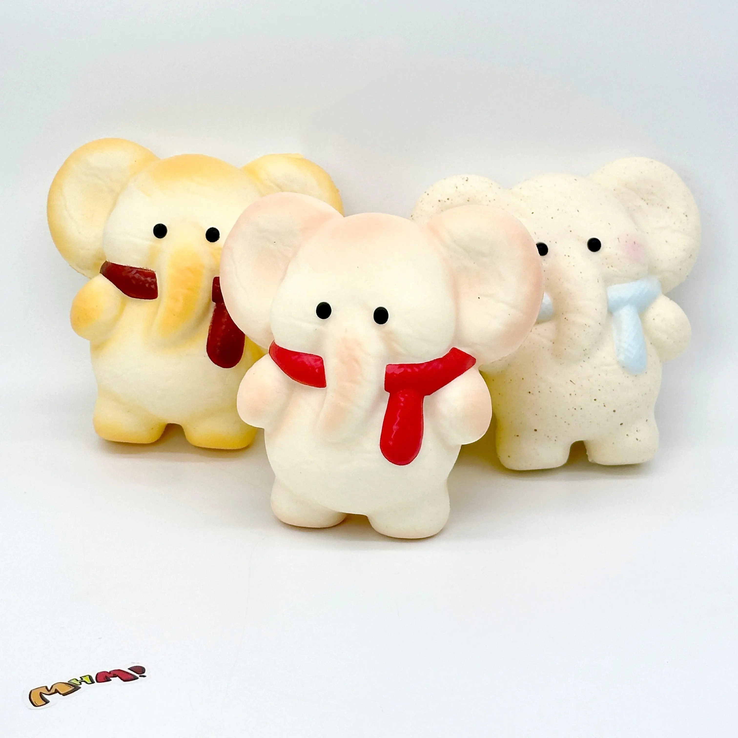 MHM Soft & Fluffy Elephant Scarf Stress Relief Toy - Unisex Cute Animal Squishy, Soft Squishy, Slow Rebound Squeeze Toy, Memory Training and Observation, 12+ Years, Fidget Animals