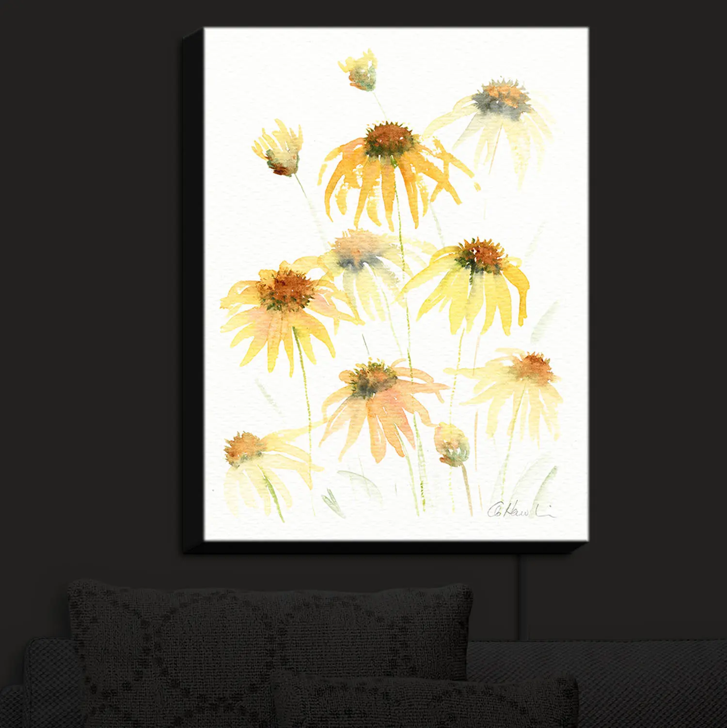 Illuminated Wall Art, Hand Made by DiaNoche Designs |  Amanda Hawkins - Echinacea 2