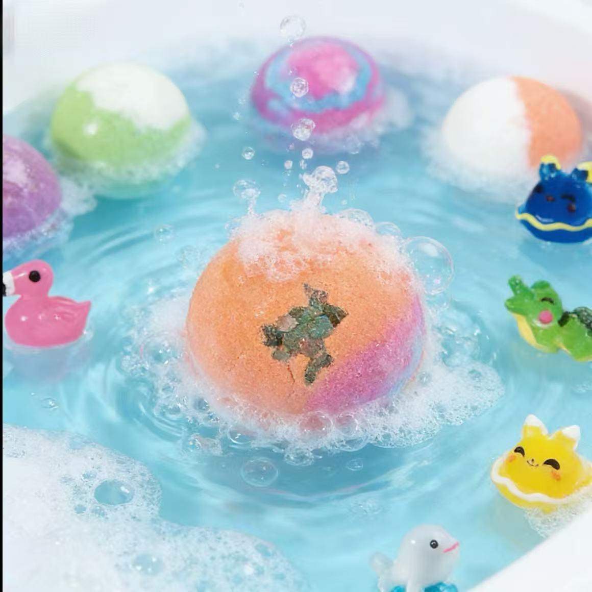 Bath Bombs for Kids with SurpriseSPRINGInside(randomly shaped), 12 Pack Kid Bath Bombs Gift Set,Easter Basket Stuffers for Boys Girls BubbleBath with Toys Inside Skin Repair
