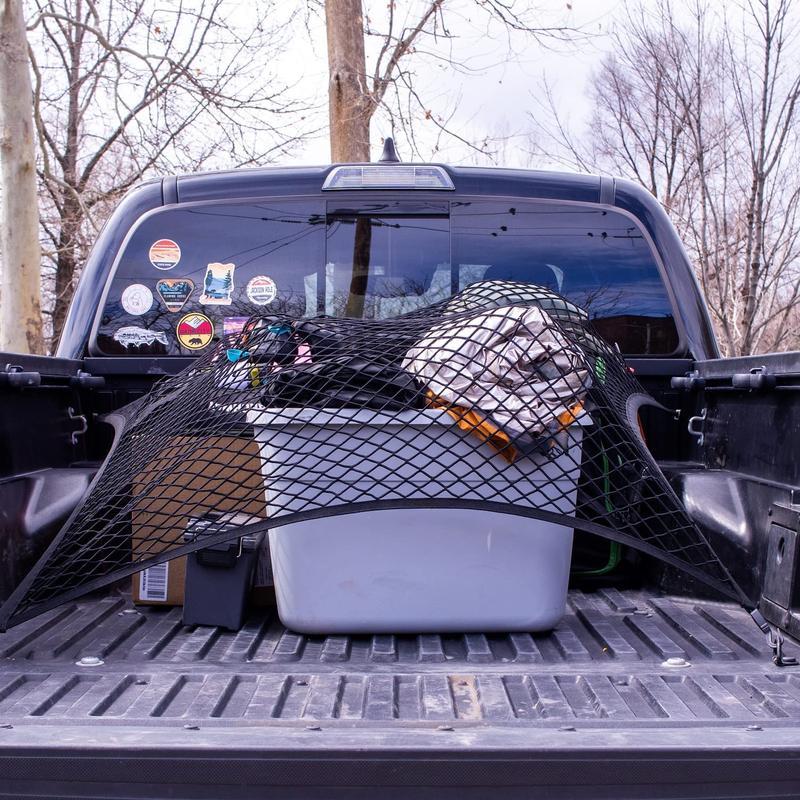 Highly Elastic Cargo Net, Simple Truck Bed Cargo Mesh Organizer, Ideal for ATV, SUV, UTV, Truck and Boat Use Furniture Camping Gear Compact Storage Stretchable