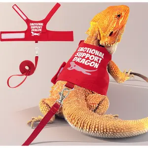 Escape-Proof Bearded Dragon Harness and Leash Set - Adjustable Lizard Vest with 5ft Lead for Safe Outdoor Walks, Park Adventures, and Backyard Exploration