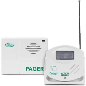Wireless Motion Sensor Alarm System with Pager for Fall and Wandering Prevention Mountable Motion Detector Alarm Alerts with Up to 300' Range for Bed or Door Movement