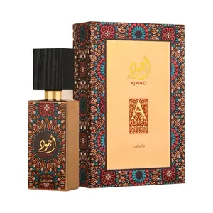 Lattafa Ajwad Eau De Parfum Spray for Unisex 2.0 Ounce Floral Fruity Musky Notes with Bergamot Lemon Pineapple Rose Jasmine Iris Amber Musk Vanilla Sandalwood Cedarwood