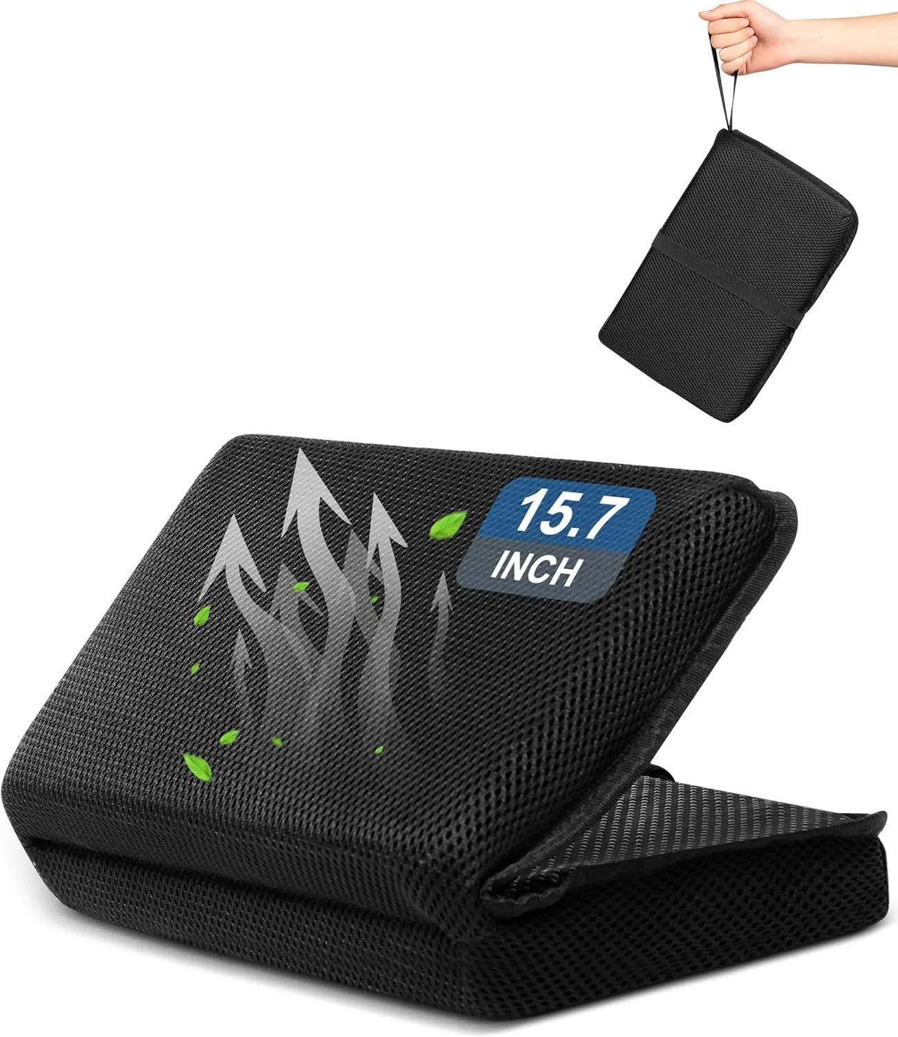 Airplane Seat Cushion Foldable Seat Cushion for Travel| Thickened Cushion, Handle, Breathable, Washable Mesh Cover, Anti-Slip bottom, Lightweight for Flight Bleacher