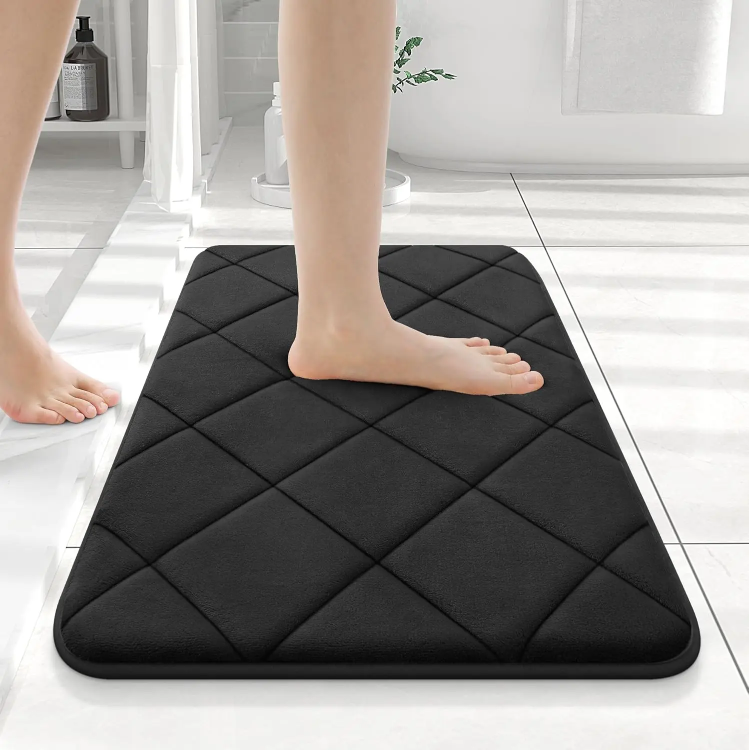 Memory Foam Bath Mat - Bathroom Accessory, Super Soft Cozy Ultra Absorbent, Non-Slip, Machine Washable Easy to Clean Home Supplies for Bathroom Floor, Tub