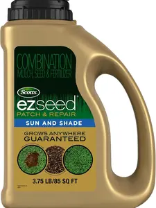 Scotts EZ Seed Patch & Repair Sun and Shade Mulch, Grass Seed, Fertilizer Combination for Bare Spots and Repair, 3.75 lb, Brown