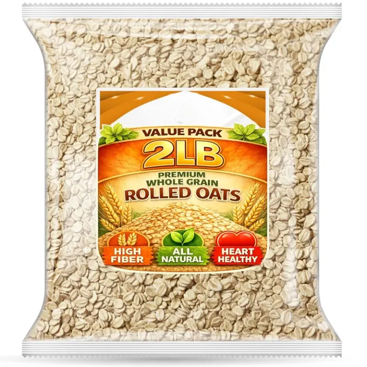 Whole Grain Rolled Oats | Value Size | Healthy Snack, perfect for breakfast - Easy Cook | 2 lbs value bag