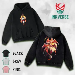 Charlie x Lucifer Hazbin Hotel Wash T-Shirt,Hoodie,Sweatshirt Hazbin Washed Shirt, Comic Shirt, TV Show Shirt graphic tees Menswear Top Cotton Fabric lover streetwear