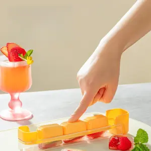 Household Ice Storage Ice Grid Mold Creative Long Ice Cubes Household Ice Box with Lid Creative Ice Sticks Frozen Cube of Ice Press Mix Drink Ice Grid