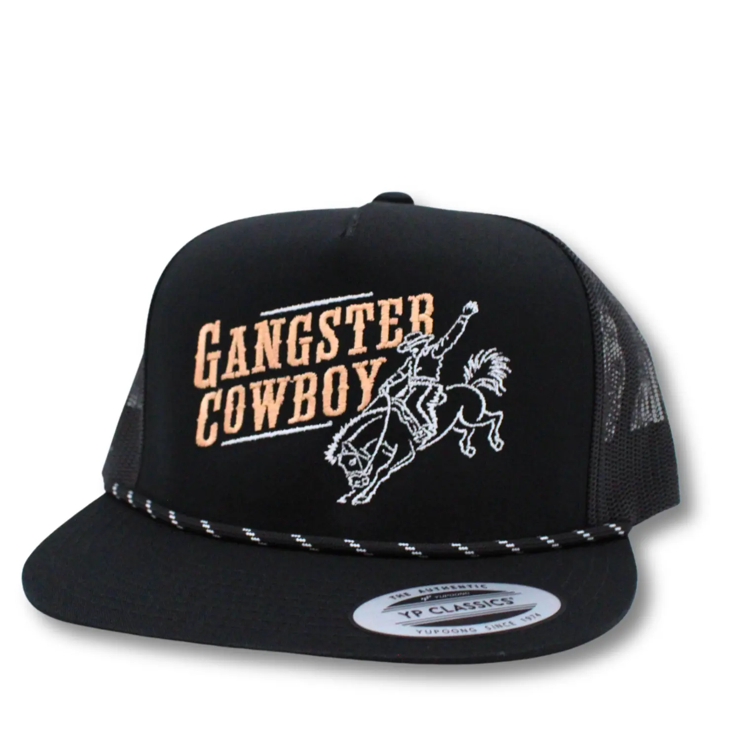 The Bronc - Black and Tan. Yupoong Classic Snapback. Gangster Cowboy Official Product