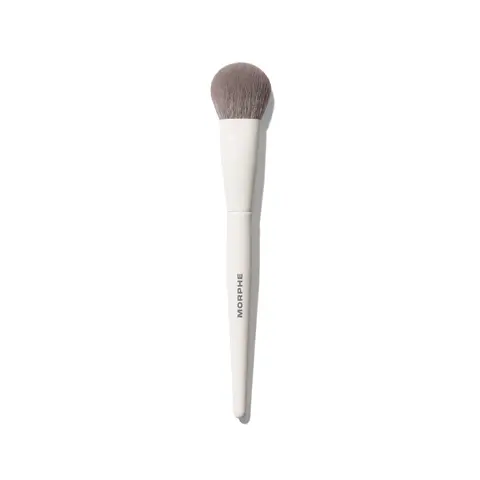 Morphe M204 Rounded Cream & Liquid Blush Brush for Diffused Flushed Cheeks Dense Duo Fibers Sweeping Pressing Buffing